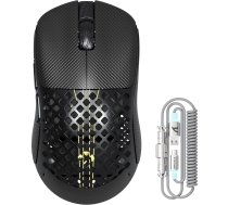 MAMBASNAKE M2 Ultra-Lightweight Wireless Gaming Mouse, PAW3395PRO Sensor 40000 DPI, 41g oglekļa šķiedras, peles vijuma kabelis, trīs režīmi 2.4G/Bluetooth/Wired, 100M klikšķu, Cloud Driver, ergonomisks dizains