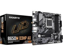 GIGABYTE B650M D3HP AX pamatplate - AMD Ryzen 9000 Series, 5+2+2 fāzes VRM, līdz 7600MHz DDR5 (OC), 2xPCIe 4.0 M.2, 2.5GbE LAN, WiFi 6E, USB 3.2 Gen 1