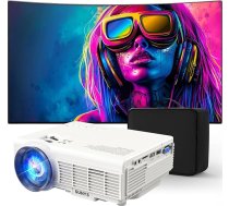 Bluetooth mini projektors, 10000 Lux 1080P HD Full Portable projektors, LED mājas kinozāles video projektors, saderīgs ar planšetdatoru/PC/ spēļu konsoli/Firestick (sieviete)