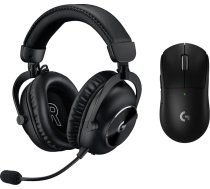 Logitech G PRO X SUPERLIGHT 2 LIGHTSPEED bezvadu spēļu pele, USB-C uzlāde, PC & Mac + PRO X 2 LIGHTSPEED bezvadu spēļu austiņas, 50 mm Graphene skaļrunis, priekš PC, PS5, melnas krāsas