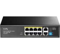 Cudy FS1010PG 8 portu PoE+ komutators ar 2 gigabitu pieslēgvietām 120 W, 8 x 10/100 Mbps PoE+ @ 120 W, Extend/VLAN režīms, 802.3af / at Standard, Fanless, Watchdog, Plug & Play