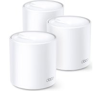 TP-Link Deco X60 Mesh WLAN komplekts (3 iepakojumi), AX3000 divjoslu maršrutētājs un retranslators (diapazons līdz 650 m², WPA3, ideāli piemērots lielām mājām, saderīgs ar Amazon Alexa, 6 x gigabitu pieslēgvietas), balts