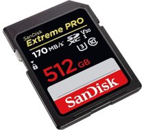 SanDisk Extreme PRO 512GB SDXC atmiņas karte līdz 170MB/s, UHS-1, 10. klase, U3, V30