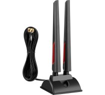 Superbat WiFi 6E antena trīsjoslas 2,4GHz 5GHz 6GHz WLAN antenas magnētiskā bāze ar RP-SMA 200 cm pagarināšanas kabeli Wi-Fi kartēm, PCI kartēm, PC Bluetooth pamatplatēm, WLAN 6 maršrutētājiem, FPV, drošības kamerām
