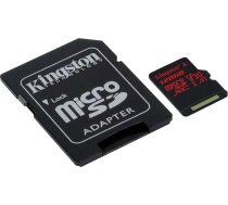 Kingston Canvas React MicroSD karte -( SDCR/128 GB) 10. klase ar SD adapteri/ideāli piemērota sērijveida fotogrāfiju un 4K video uzņemšanai