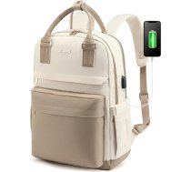 Lovevook sieviešu mugursoma ar nodalījumu 17 collu klēpjdatoram, liela, meitenēm/pusaudzēm, ar USB uzlādes portu, ūdensizturīga skolas soma, dienas soma, piemērota studijām/ceļojumiem/darbam, haki, smilškrāsā