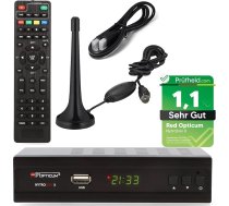 Opticum Nytrobox X DVB-T2 uztvērējs ar PVR ierakstīšanas funkciju + DVB-T antenas komplekts DVB T un DVB T2 HD TV un radio HDMI SCART USB (Tests = ļoti labs)