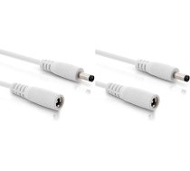 InLine - DC Verlängerungskabel, Universal Netzteil Verlängerungskabel für LED Streifen, Überwachungskameras, Drucker, Router, Switches u.c., DC Stecker/Buchse 5,5 x 2,5mm, weiß, 3m (Packung mit 2)