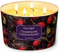 Home Lights Aromātiskās sveces stiklā 510 g sojas sveces 4 daktu sveces burkas Aromterapija bezdūmu 50 stundas pilnībā degoša aromātiskā svece Champagne Cassis & Honey