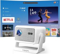 [Netflix licence] VISSPL Mini projektors ar WiFi un Bluetooth, pārnēsājams 1080P projektors āra filmām, mājas kinozāles projektors, saderīgs ar tālruni/Windows/TV Stick/HDMI/USB