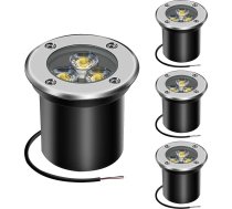 LED iebūvēts grīdas prožektors Ceļa apgaismojums 12 V 24 V 3 W iebūvēts grīdas prožektors āra IP67 Dārza prožektors āra ceļa apgaismojumam Dārza terases kāpnes Silti balta