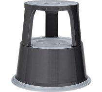 WEDO metāla rullējošais taburete ar 2 pakāpieniem - izturīgs metāla pakāpiens, TÜV/GS apstiprināts, neslīdošs, ar augstu kravnesību, ideāli piemērots birojam, noliktavai un mājsaimniecībai - pelēks (RAL 7012)