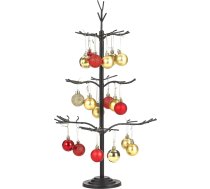 Metāla ornamentu eglīte Melns Ziemassvētku ornamentu statīvs displejam 22 collu tukša eglītes silueta ornamentu pakaramais statīvs 3 līmeņu stiepļu displeja eglītes priekš