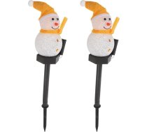 Tofficu 2 Stück Schneemann Bodenstecklampen Solar Außenbeleleuchtung Ip55 Kunststoff Weihnachtsdeko für Garten und Straße Zufällige Farbe
