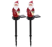 2 x Solar-Weihnachtsmann-Außen-Lichter, solarbetriebene Bodenbeleleuchtung für Garten, Hof und Gehweg Dekoration (Weihnachtsmann)