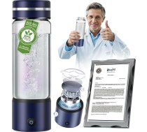 Nākamās paaudzes ūdeņraža ūdens pudele 【2025 Innovation IHSA Certified H₂/O₂ Separation System】【No.1 Double Hydrogen Content】Water Treatment in 3 Minutes, Blue, 420 ml