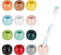AHANDMAKER 12 mazu mini keramikas zobu birstes turētāju komplekts, daudzkrāsains ar rokām darināts keramikas zobu birstes turētāju komplekts, elegants mini keramikas zobu birstes turētājs vannas istabas tualetēm