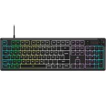 Corsair K55 CORE RGB membrāniskā vadu spēļu tastatūra - klusa, reaģējoša slēdži - noturīga pret šļakatām - 10 zonas RGB - multivides taustiņi - iCUE saderīga - QWERTZ DE - PC, Mac - melna