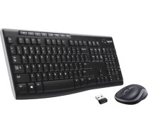 Logitech MK270 bezvadu tastatūras un peles komplekts, 2,4 GHz bezvadu savienojums, izmantojot USB nano uztvērēju, ilgs akumulatora darbības laiks, Windows un ChromeOS, spāņu QWERTY izkārtojums - melns