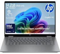 HP OmniBook X Flip Intel Core Ultra 7 256V 2-in-1 nākamās paaudzes mākslīgā intelekta klēpjdators | Specializēts NPU mākslīgajam intelektam | 47 NPU topi | Copilot+ PC | 14 collu 3K 2880x1800 OLED skārienjūtīgais ekrāns | 32 GB | 1 TB SSD | W