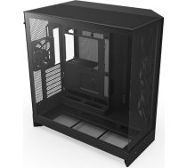 NZXT H9 Flow (2025) - Liela divu kameru ATX Mid-Tower gaisa plūsmas datorkorpusa - Komplektā ietilpst 3 x 140 mm un 1 x 120 mm ventilators - 420 mm radiatora atbalsts - Rūdīts stikls - Gatavs aizmugurējam savienojumam - Melns