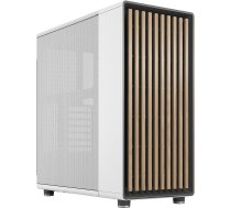 Fractal Design North Chalk White - Koka ozolkoka priekšpuse - Sānu paneļi - Divi 140 mm Aspect PWM ventilatori - Intuitīvs interjera izkārtojums - ATX Mid Tower PC Gaming Case