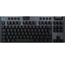 Logitech G915 LIGHT SPEED TKL bezvadu mehāniskā spēļu tastatūra bez ciparu tastatūras, reljefa GL pogas slēdzis ar zema profila LIGHTSYNC RGB, īpaši plāna, 40+ stundu akumulatora darbības laiks, QWERTY izkārtojums