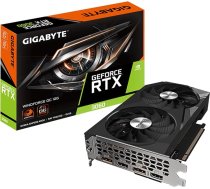 GIGABYTE GeForce RTX 3060 WINDFORCE OC 12G (rev. 2.0) Grafiskā karte, 2 x WINDFORCE ventilatori, 12GB 192 bitu GDDR6, GV-N3060WF2OC-12GD Rev2.0 Grafiskā karte