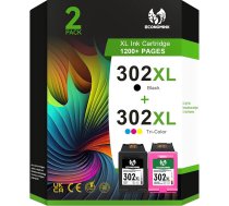 302 XL printeru kasetnes Multipack, 302 krāsu un melnās krāsas kasetne, kas ir saderīgas ar HP 302 printeru kasetnēm OfficeJet 3831 4650 5230 3833 3830, DeskJet 3630 3636 3639 1110, Envy 4524 4527 4527 4527 455