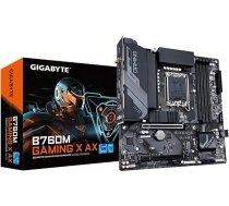 GIGABYTE B760M Gaming X AX pamatplate - atbalsta Intel Core 14. paaudzes procesorus, 8+1+1 fāzes VRM, līdz 7600 MHz DDR5, 2xPCIe 4.0 M.2, Wi-Fi 6E, 2.5GbE LAN, USB 3.2 Gen 2