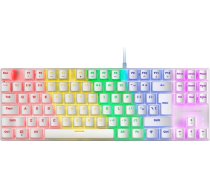 Mars Gaming MK80 White, Mehāniskā spēļu tastatūra TKL FRGB, Antighosting, Switch Mechanical Blue, ASV valoda