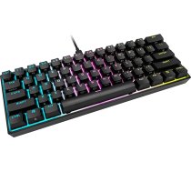 Corsair K65 RGB MINI 60% mehāniskā spēļu tastatūra (regulējams RGB apgaismojums, mehāniskie Cherry MX ātrgaitas taustiņi, Axon Hyper-Processing tehnoloģija, Qwertz), melna