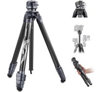 NEEWER LITETRIP LT32 62 collu oglekļa šķiedras ceļojumu statīvs ar ±15° izlīdzināmu 360° panorāmas galvu, noņemamu centrālās ass ātrās atbrīvošanas Arca QR plāksnīti, saderīgs ar Peak Design Capture V3 (iepriekš TP62)