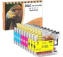 D&C LC223 Printera kasetnes priekš Brother LC223 LC223XL Savietojams ar Brother MFC J5320DW J4420DW J4620DW J480DW J5620DW J5720DW J680DW J4625DW J880DW J5625DW DCP J4120DW J566 2DW