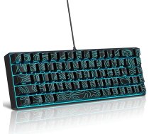 Snpurdiri 60 % procentu vadu spēļu tastatūra, RGB LED apgaismojums, zils fona apgaismojums, mini neliela ergonomiska tastatūra, kompakta, biroja tastatūra datoram (Gradient 68 Black)