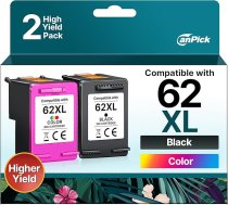 62XL 62 XL printeru kasetnes HP 62 printeru kasetnes HP 62xl melnas un krāsainas HP Envy 5640 5540 7640 5548 5544 5646 OfficeJet 5740 5742 250 kasetņu nomaiņa
