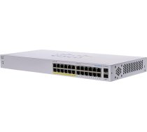Cisco Business CBS110-24PP-D nepārvaldāms komutators | 24 GE porti | Daļējs PoE | 2 x 1G-SFP Shared | Ierobežota mūža aizsardzība (CBS110-24PP-D)