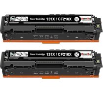 131X CF210X melns toneris, kas saderīgs ar HP 131X CF210X 131A CF210A tonera kasetni HP LaserJet Pro 200 Color MFP M276nw M276n M251n M251nw M276 M251nw M276 M251 printerim (melns, 2 eksemplāri)