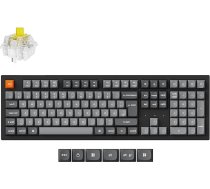 Keychron K10 Max bezvadu DE-ISO mehāniskā tastatūra, QMK 2,4 GHz Bluetooth pilna izmēra balta fona apgaismojumu, saderīga ar Mac Windows Linux banānu slēdži
