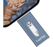 128 GB USB zibatmiņas karte iPhone atmiņas karte, 3 in 1 USB zibatmiņas karte iPhone ārējai atmiņai, uzglabā vairāk fotoattēlu un video. Atmiņas karte i0S/Pad/Android/PC (zila)