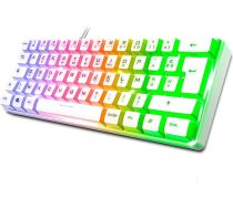 Spirit Of Gamer - Pro K2 Compact TKL 60% 62 taustiņi daļēji mehāniskā spēļu tastatūra ar 24 Anti-Ghosting RGB fona apgaismojumu Rainbow Color Regulējams augstums balts