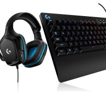 Logitech G 213 Prodigy spēļu tastatūra, RGB apgaismojums, programmējami G taustiņi + Logitech G432 vadu spēļu austiņas, 7.1 Surround Sound, DTS Headphone:X 2.0