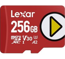 Lexar Play Micro SD karte 256 GB, microSDXC UHS-I, līdz 205MB/s nolasīšanai, 140MB/s ierakstīšanai, 10. klase, U3, V30, A2, 4K video, ātrdarbīga karte Switch/Portable Gaming Devices/Smartphones