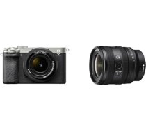 Sony Alpha 7C II bezspoguļa pilna kadra kamera ar SEL2860 un SEL1625G (33 MP, reāllaika autofokuss, 10 BPS, 4K video, noliektais LCD skārienjūtīgais ekrāns) Sudraba/melna krāsā