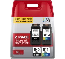 540XL 541XL multipakete, iespiedpapīru kasetnes PG 540XL un CL 541XL, kas paredzētas Canon printeru kasetņu nomaiņai 540 541 priekš Pixma MG3650 MG3500 MG3650s MX395 TS5150 TS5151 (melna, krāsaina)