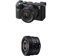 Sony Alpha 7C bezspoguļa bezspoguļa E-Mount pilna kadra digitālais fotoaparāts ILCE-7C (24,2 MP, 7,5 cm (3 collu) skārienjūtīgais displejs, reāllaika AF) ar 28-60 mm un 24 mm f2,8 objektīviem - melns