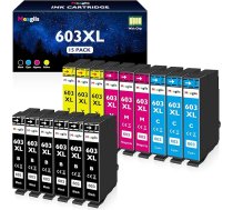 603XL printeru kasetnes, kas saderīgas ar Epson 603 tintes kasetnēm Epson Expression Home XP-2100 XP-2105 XP-3100 XP-3105 XP-4100 WF-2810 WF-2830 WF-2835 (6 melnas, 3 zilas, 3 purpursarkanas, 3