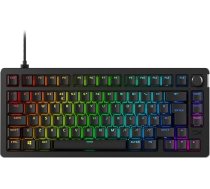 HyperX Alloy Rise 75 - karsti nomaināma mehāniskā spēļu tastatūra RGB PC apkārtējās gaismas sensors ar blīvi montējamu lineāro slēdzi UK izkārtojums QWERTY Black