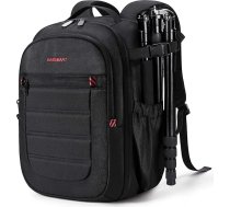 bagsmart Kameras mugursoma, SLR kameras soma fotogrāfiem, ūdensnecaurlaidīga fotografēšanas mugursoma ar 15,6 collu nodalījumu klēpjdatoram, melna, vienības izmērs