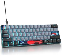 Spēļu tastatūra 60 procenti, vadu RGB mehāniskā tastatūra America QWERTY, Mini 61 taustiņu USB tastatūra Anti-Ghosting datorspēlētājiem (GS61 RGB-61 Dagger / Blue Switch)